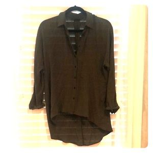 Zara Women Oversized Hi-Lo Blouse XS
